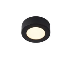 Lucide BRICE-LED - Plafonnière Badkamer - Ø 11,7 cm - LED Dimb. - 1x8W 3000K - IP44 - Zwart Best