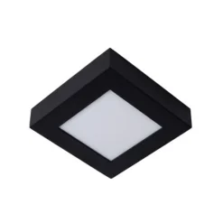 Lucide BRICE-LED - Plafonnière Badkamer - LED Dimb. - 1x15W 3000K - IP44 - Zwart Discount