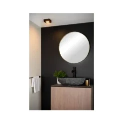 Lucide BRICE-LED - Plafonnière Badkamer - LED Dimb. - 1x8W 3000K - IP44 - Zwart Outlet