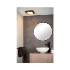 Lucide BRICE-LED Plafonnier Dimbaar 22W Vierkant IP44 Zwa Sale