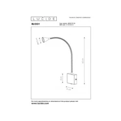 Lucide BUDDY - Bedlamp - LED - 1x3W 4000K - Zwart Discount