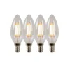 Lucide C35 - Filament lamp - Ø 3,5 cm - LED Dimb. - E14 - 4x4W 2700K - Transparant - Set van 4 New
