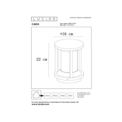 Lucide CADIX - Sokkellamp Buiten - Ø 16 cm - 1xE27 - IP65 - Zwart Discount