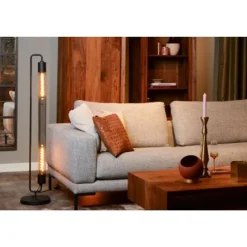 Lucide CALIXT - Vloerlamp - 2xE27 - Zwart Outlet