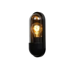Lucide CAPSULE Wandlamp Buiten-Zwart-1xE27-15W-IP54 Discount