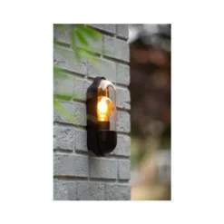 Lucide CAPSULE Wandlamp Buiten-Zwart-1xE27-15W-IP54 Discount