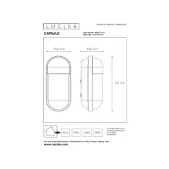 Lucide CAPSULE Wandlamp Buiten-Wit-1xE27-15W-IP54-Kunsts. Outlet