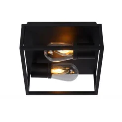 Lucide CARLYN - Plafonnière Badkamer - 2xE14 - IP54 - Zwart Sale