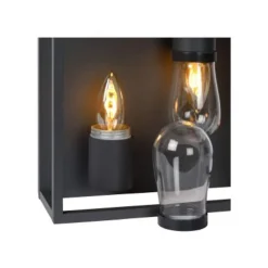 Lucide CARLYN - Plafonnière Badkamer - 2xE14 - IP54 - Zwart Sale