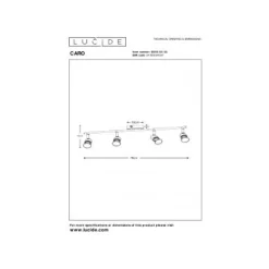 Lucide CARO Plafondspot-Zwart-4xGU10-5W-Metaal New