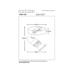 Lucide Caro Wandspot Led  1X Gu10/5W Ø8.5  13955/05/1 Sale