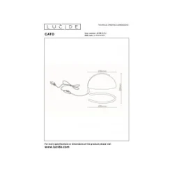 Lucide CATO Tafellamp-Wit-Ø23,5-1xE27-40W-Glas Best