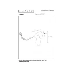 Lucide CHAGO - Tafellamp - 1xE14 - Wit Sale