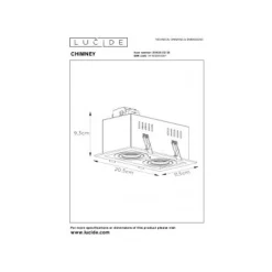 Lucide CHIMNEY - Inbouwspot - 2xGU10 - Zwart Online