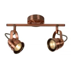 Lucide CIGAL - Plafondspot - Ø 9 cm - LED - GU10 - 2x5W 2700K - Koper Outlet