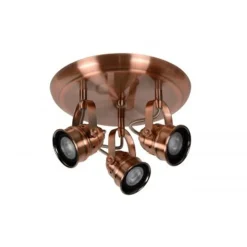 Lucide CIGAL - Plafondspot - Ø 27 cm - LED - GU10 - 3x5W 2700K - Koper Online