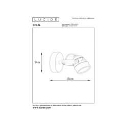 Lucide CIGAL - Plafondspot - Ø 9 cm - LED - GU10 - 1x5W 2700K - Koper Sale
