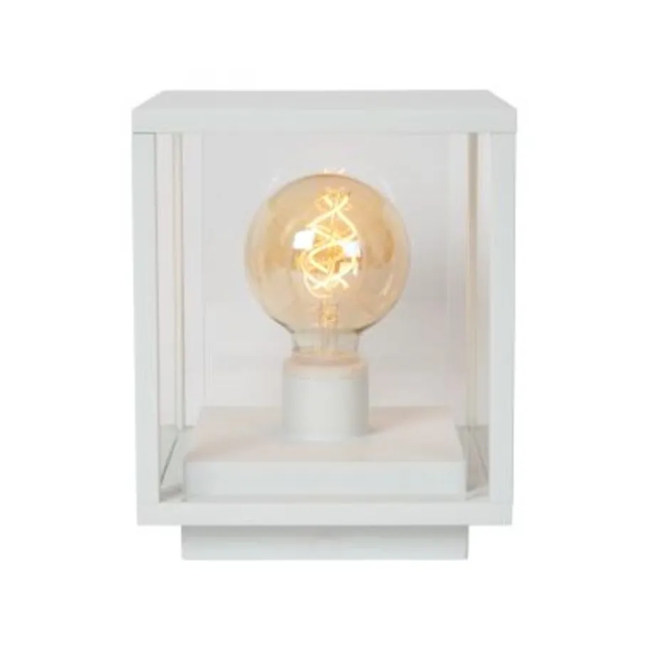 Lucide CLAIRE Sokkellamp Buiten-Wit-1xE27-15W-IP54-Glas New