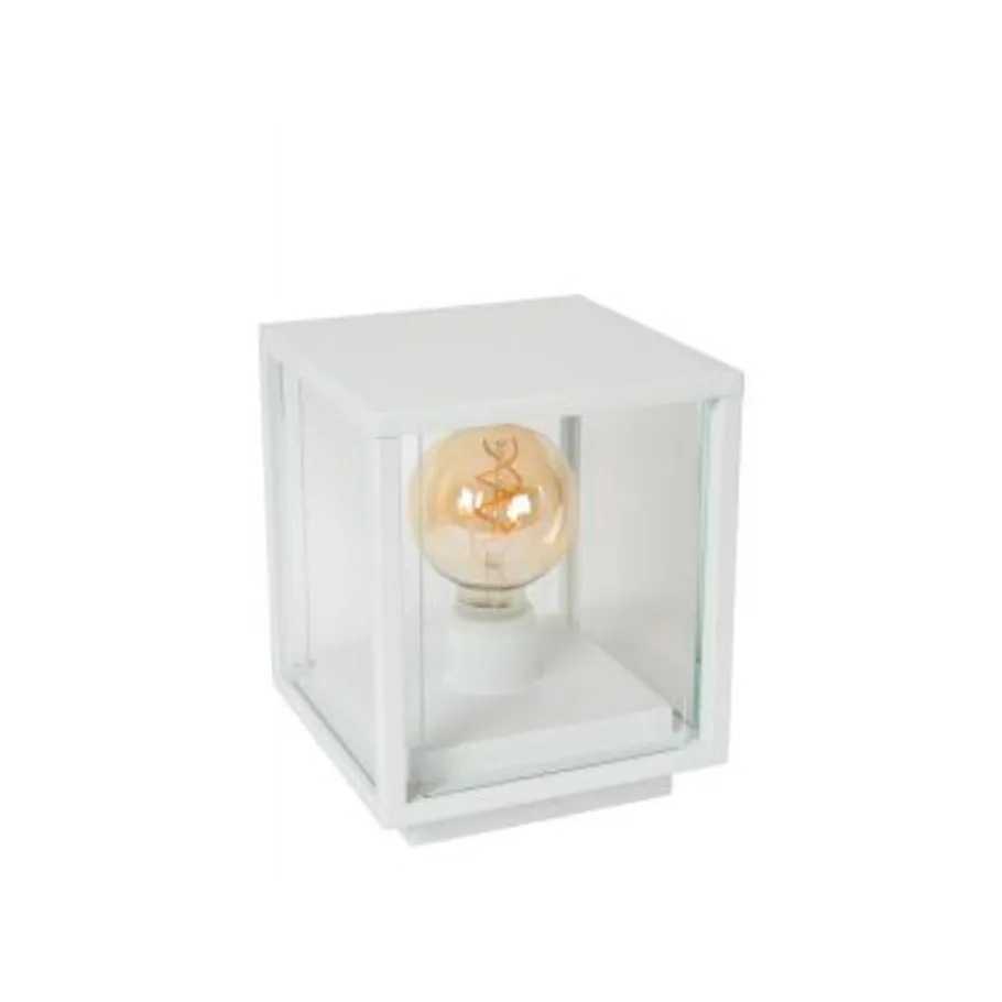 Lucide CLAIRE Sokkellamp Buiten-Wit-1xE27-15W-IP54-Glas New
