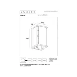 Lucide CLAIRE Wandlamp Buiten-Wit-1xE27-15W-IP54-Glas Hot