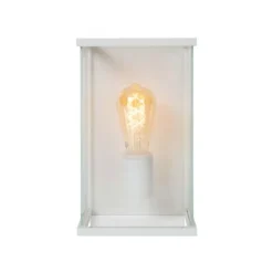 Lucide CLAIRE Wandlamp Buiten-Wit-1xE27-15W-IP54-Glas Discount