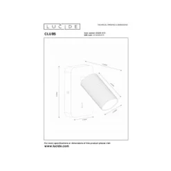 Lucide CLUBS Bedlamp-Wit-1xGU10-40W-Alumin. Outlet