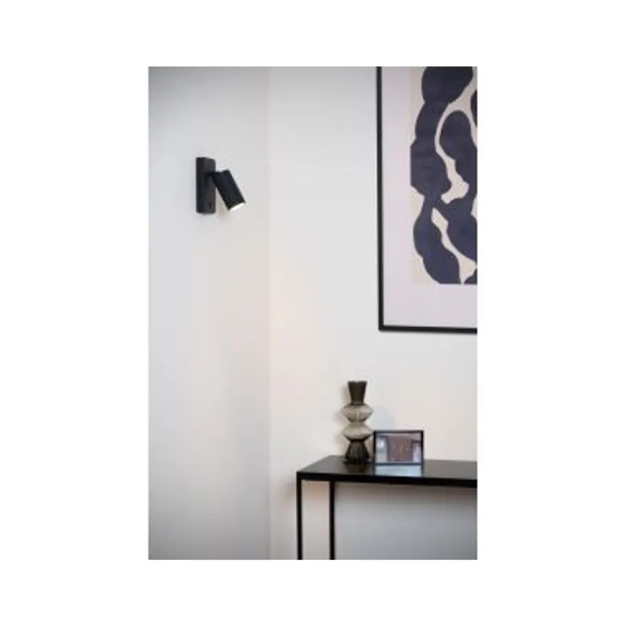 Lucide CLUBS Bedlamp-Zwart-1xGU10-40W-Alumin. Discount