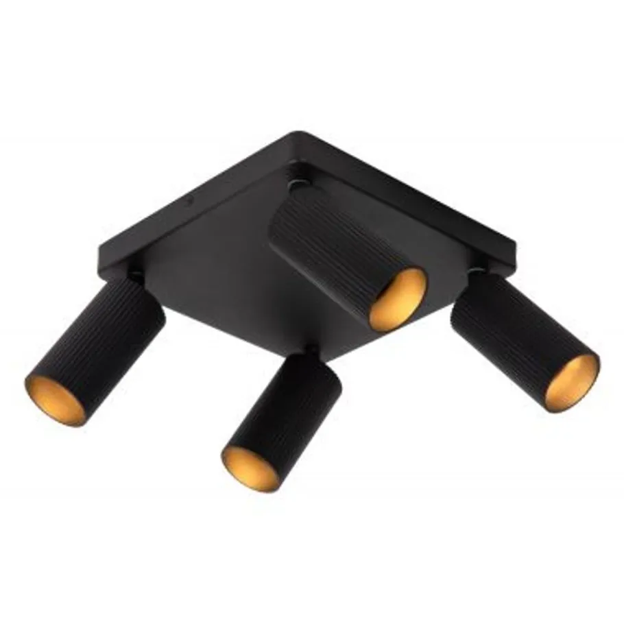 Lucide CLUBS Plafondspot-Zwart-4xGU10-40W-Alumin. New