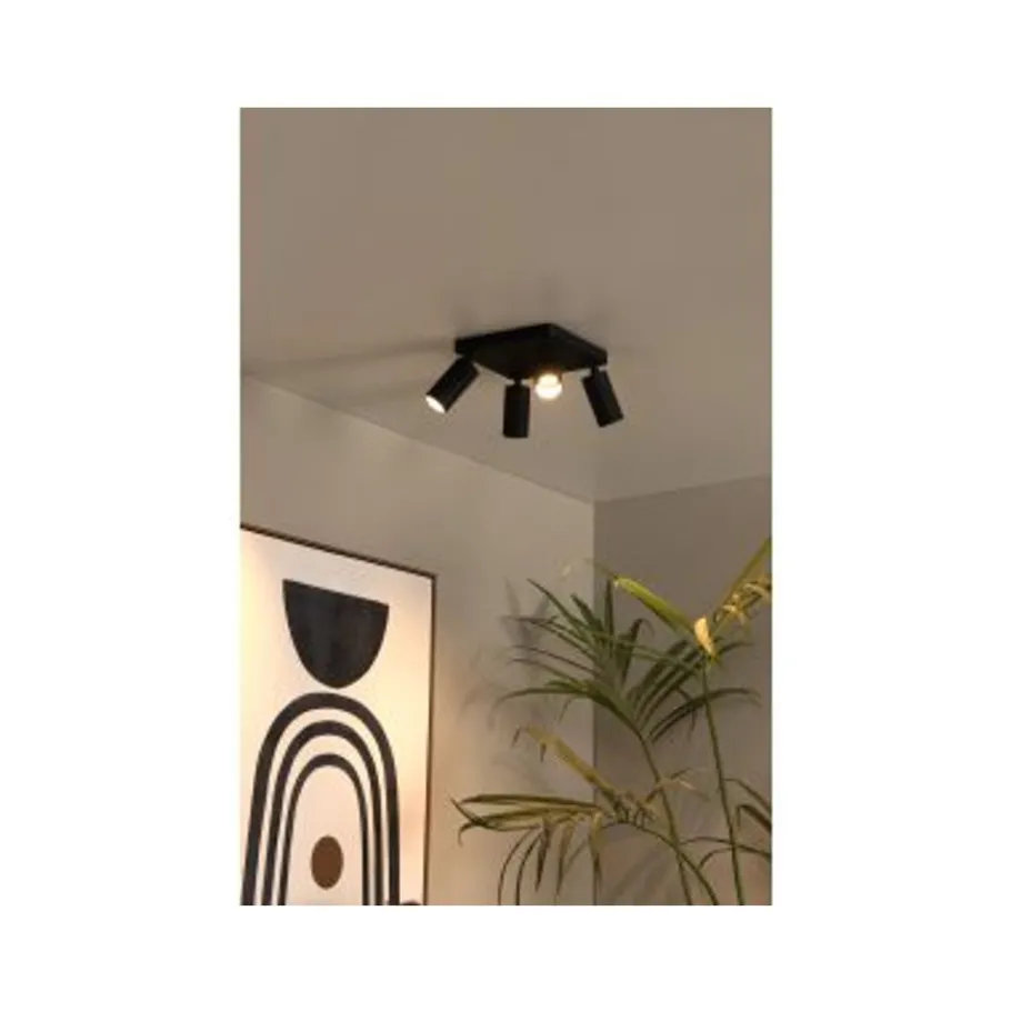 Lucide CLUBS Plafondspot-Zwart-4xGU10-40W-Alumin. New