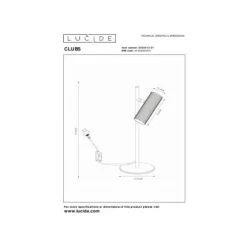 Lucide CLUBS Tafellamp-Wit-1xGU10-40W-Alumin. Hot