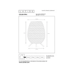 Lucide COLIN IP. Tafellamp Buiten-Nature.-LED Dimb.-3W Clearance