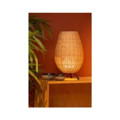 Lucide COLIN Tafellamp-Nature.-Ø22-1xG9-3W-Rotan Hot