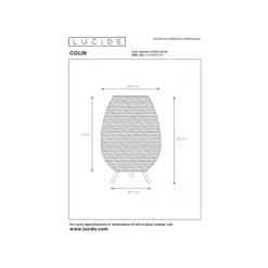 Lucide COLIN Tafellamp-Zwart-Ø22-1xG9-3W-Rotan Hot