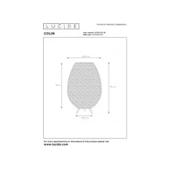 Lucide COLIN Tafellamp-Zwart-Ø30-1xG9-3W-Rotan Hot