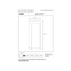 Lucide COMBO - Sokkellamp Buiten - Ø 9 cm - LED - 1x9W 3000K - IP54 - Zwart