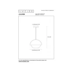 Lucide COOPER - Hanglamp - Ø 30 cm - 1xE27 - Zwart Hot