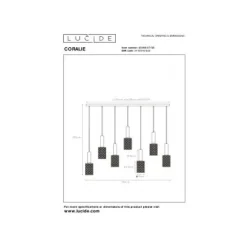 Lucide CORALIE - Hanglamp - 7xE27 - Mat Goud / Messing Outlet