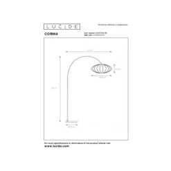 Lucide CORINA Booglamp-Beige-1xE27-40W-Polyes. Sale