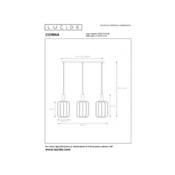 Lucide CORINA Hanglamp-Beige-3xE27-40W-Polyes. Clearance