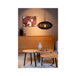 Lucide CORINA Hanglamp-Zwart-Ø50-1xE27-40W-Polyes. Clearance