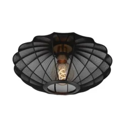 Lucide CORINA Plafonnière-Zwart-Ø40-1xE27-40W-Polyes. New