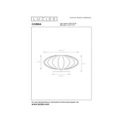 Lucide CORINA Tafellamp-Beige-Ø40-1xE27-40W-Polyes. New