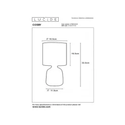 Lucide COSBY - Tafellamp - Ø 16,5 cm - 1xE14 - Grijs