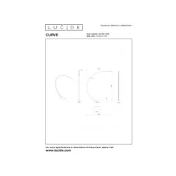 Lucide CURVE Booglamp-Mat Go.-LED Dimb.-15W-2700K-24V Best
