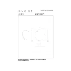 Lucide CURVE Booglamp-Zwart-LED Dimb.-15W-2700K-24V Best