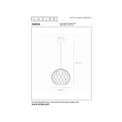 Lucide DANZA Hanglamp-Mat Go.-Ø25-1xE27-40W-Metaal Hot