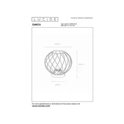 Lucide DANZA Tafellamp-Mat Go.-Ø25-1xE27-40W-Metaal Outlet