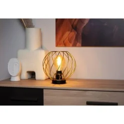 Lucide DANZA Tafellamp-Mat Go.-Ø25-1xE27-40W-Metaal Outlet