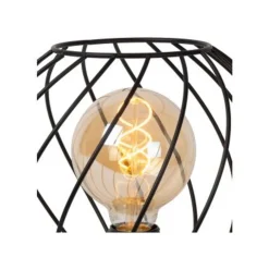 Lucide DANZA Tafellamp-Zwart-Ø25-1xE27-40W-Metaal Hot