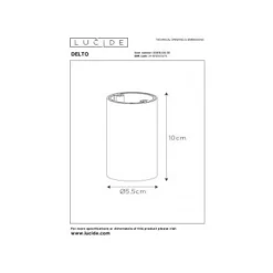 Lucide DELTO - Plafondspot - Ø 5,5 cm - LED Dim to warm - GU10 - 1x5W 2200K/3000K - Grijs Outlet